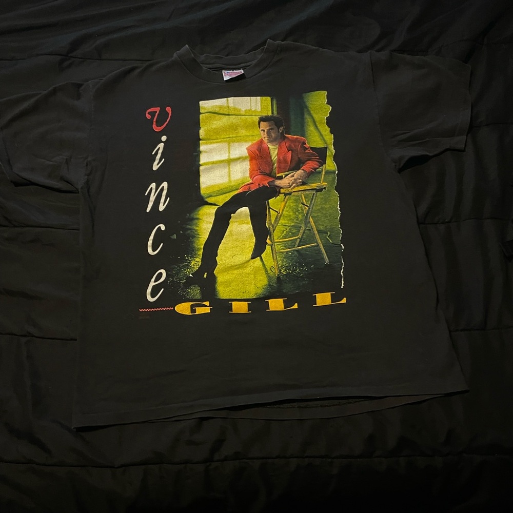 Vintage Vince Gill Hanes 90s Tour Adult T-Shirt Tee Size X Large Country Concert